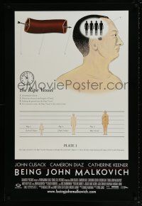 4r078 BEING JOHN MALKOVICH 1sh '99 Spike Jonze, cool diagram artwork!