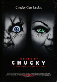 4r114 BRIDE OF CHUCKY advance 1sh '98 Child's Play 4, Chucky Gets Lucky, creepy dolls!