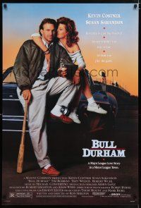4r119 BULL DURHAM 1sh '88 great different image of baseball player Kevin Costner!