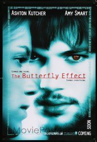4r121 BUTTERFLY EFFECT advance DS 1sh '04 Ashton Kutcher & Amy Smart in sci-fi thriller!