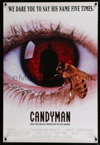 4r124 CANDYMAN 1sh '92 Clive Barker, creepy close-up image of bee in eyeball!