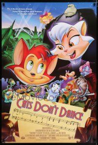 4r138 CATS DON'T DANCE DS 1sh '97 funny friends break into show business, animated musical!