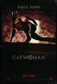 4r139 CATWOMAN teaser DS 1sh '04 Halle Berry in super sexy leather suit!