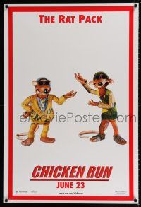 4r149 CHICKEN RUN teaser DS 1sh '00 Peter Lord & Nick Park claymation, the rat pack!