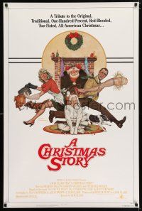 4r152 CHRISTMAS STORY 1sh '83 best classic Christmas movie, great art by Robert Tanenbaum!