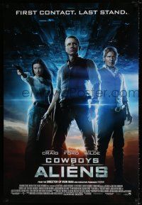4r175 COWBOYS & ALIENS advance DS 1sh '11 cool image of Daniel Craig & Harrison Ford!
