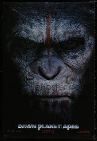 4r186 DAWN OF THE PLANET OF THE APES style A int'l teaser DS 1sh '14 super close-up of Caesar!