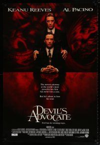 4r200 DEVIL'S ADVOCATE advance 1sh '97 best image of Keanu Reeves & demonic Al Pacino!