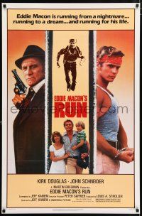 4r219 EDDIE MACON'S RUN 1sh '83 Kirk Douglas w/gun & John Schneider in handcuffs!