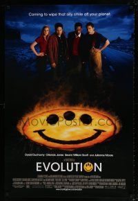 4r235 EVOLUTION int'l DS 1sh '01 David Duchovny, great three-eyed smiley face!