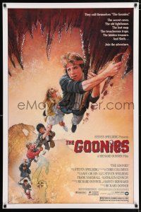 4r316 GOONIES 1sh '85 Josh Brolin, teen adventure classic, Drew Struzan art!