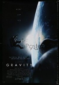4r321 GRAVITY October style advance DS 1sh '13 Sandra Bullock, George Clooney, adrift in space!