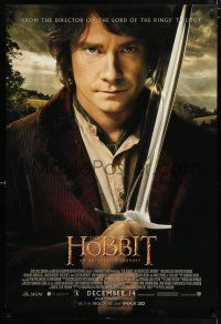 4r348 HOBBIT: AN UNEXPECTED JOURNEY int'l advance DS 1sh '12 cool image of Ian McKellen as Gandalf!