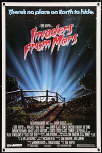 4r392 INVADERS FROM MARS pg version 1sh '86 Tobe Hooper, art by Rider, no place on Earth to hide!