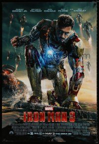 4r396 IRON MAN 3 advance DS 1sh '13 cool image of Robert Downey Jr in title role by ocean!