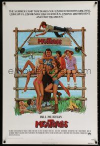 4r489 MEATBALLS 1sh '79 Ivan Reitman, artwork of Bill Murray & hot babes by Morgan Kane!