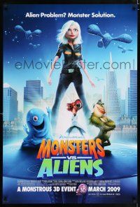 4r513 MONSTERS VS ALIENS advance DS 1sh '09 DreamWorks, alien problem, monster solution!