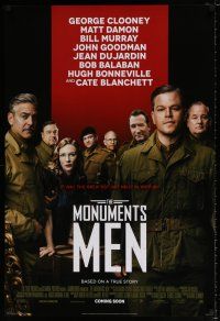 4r518 MONUMENTS MEN style B revised int'l advance DS 1sh '14 George Clooney, Matt Damon, Bill Murray