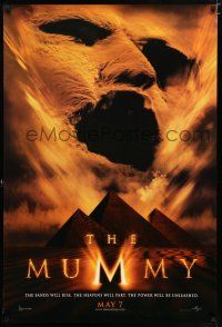 4r527 MUMMY teaser DS 1sh '99 Brendan Fraser & Rachel Weisz in Egypt, cool image of sandstorm!