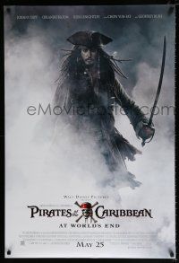 4r589 PIRATES OF THE CARIBBEAN: AT WORLD'S END advance DS 1sh '07 Johnny Depp as Captain Jack!