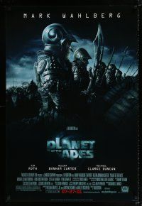 4r594 PLANET OF THE APES style C advance DS 1sh '01 Tim Burton, great image of huge ape army!