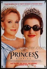 4r612 PRINCESS DIARIES advance DS 1sh '01 Julie Andrews, Anne Hathaway, Disney