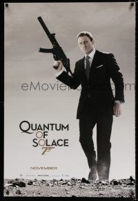 4r626 QUANTUM OF SOLACE teaser DS 1sh '08 Daniel Craig as Bond with silenced H&K submachine gun!
