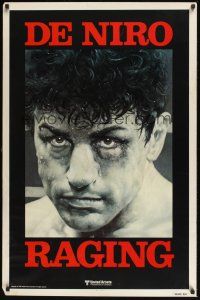 4r630 RAGING BULL teaser 1sh '80 Martin Scorsese, classic close up boxing image of Robert De Niro!