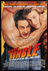 4r637 READY TO RUMBLE 1sh '00 David Arquette & Scott Caan in headlock by wrestler!