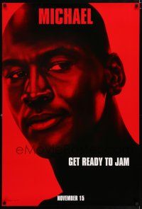 4r716 SPACE JAM teaser DS 1sh '96 cool close-up of basketball star Michael Jordan!