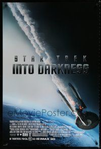4r726 STAR TREK INTO DARKNESS advance DS 1sh '13 Peter Weller, cool image of crashing starship!