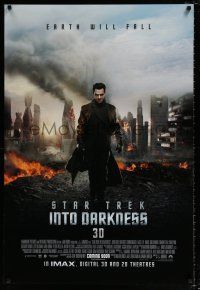 4r725 STAR TREK INTO DARKNESS advance DS 1sh '13 Benedict Cumberbatch as Khan, Earth Will Fall!