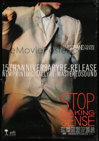 4r742 STOP MAKING SENSE 1sh R99 Jonathan Demme, Talking Heads, close-up of David Byrne's suit!