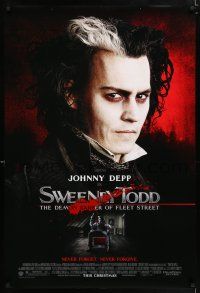 4r750 SWEENEY TODD THE DEMON BARBER OF FLEET STREET advance DS 1sh '07 c/u of Johnny Depp!