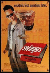 4r751 SWINGERS 1sh '96 partying Vince Vaughn with giant martini, directed by Doug Liman!