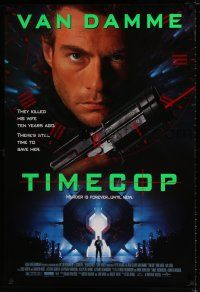 4r771 TIMECOP DS 1sh '94 Jean-Claude Van Damme still has time to save his dead wife!