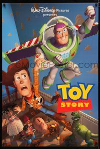 4r787 TOY STORY flying style int'l 1sh '95 Disney/Pixar cartoon, Buzz Lightyear, Woody & more!