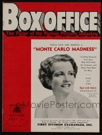 4s035 BOX OFFICE exhibitor magazine July 7, 1932 Sari Maritza in Monte Carlo Madness!