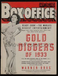 4s037 BOX OFFICE exhibitor magazine May 4, 1933 Warner Bros' Gold Diggers of 1933!
