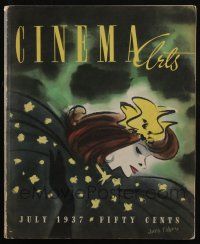 4s258 CINEMA ARTS vol 1 no 2 magazine July 1937 art of Katherine Hepburn by Jaro Fabry + sexy images