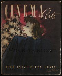 4s257 CINEMA ARTS vol 1 no 1 magazine June 1937 art of Greta Garbo by Jaro Fabry, first issue!