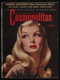 4s178 COSMOPOLITAN magazine November 1941 art of Veronica Lake by Bradshaw Crandell, Lou Gehrig!