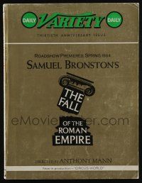 4s051 DAILY VARIETY exhibitor magazine October 29, 1963 Fall of the Roman Empire, 30th Anniversary!