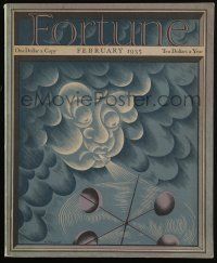 4s248 FORTUNE magazine February 1935 cool cover art by A. Petruccelli, theater images!
