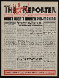 4s058 HOLLYWOOD REPORTER exhibitor magazine Sep 25, 1940 w/2pg Kapralik ad for Strike Up the Band!