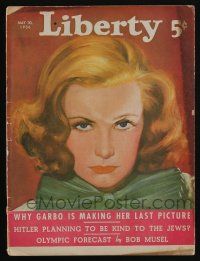 4s270 LIBERTY magazine May 30, 1936 Garbo by Tchetchet, Hitler planning to be kind to Jews!
