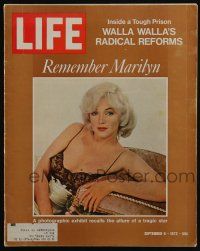 4s168 LIFE MAGAZINE magazine September 8, 1972 Marilyn Monroe, photo exhibit of the tragic star!