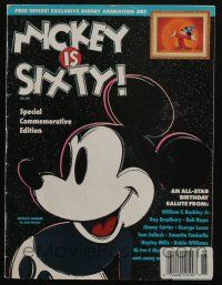 4s234 MICKEY MOUSE magazine '88 Warhol art & actual animation cel bound into the magazine!