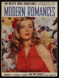 4s176 MODERN ROMANCES magazine June 1941 cover photo of sexy Veronica Lake, so many boy friends!