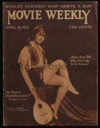 4s286 MOVIE WEEKLY magazine April 14, 1923 are the censors fools or crooks, wickedest vamp adopts!